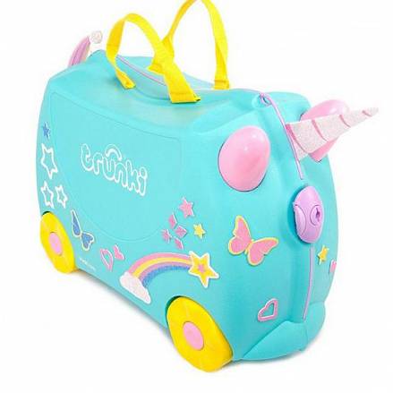 Чемодан на колесиках Trunki Единорог Уна, бирюзовый 